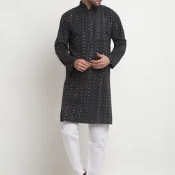Arrabi Embroidered Regular Pure Cotton Kurta with Pyjamas-picture-18