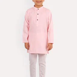Superminis Boys Pink Regular Pure Cotton Kurta with Pyjamas-image-70