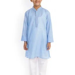 JBN Creation Boys Blue Kurta with Pyjamas-29