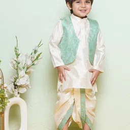 Aj DEZInES Boys Regular Kurta with Pyjamas Waistcoat-picture-19