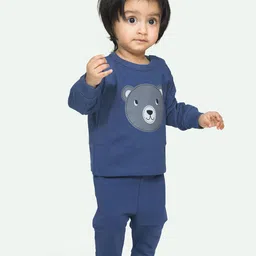 ariel Infants Printed Cotton T-shirt with Pyjamas Clothing Set-24