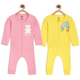 The Mom Store Kids Set Of 2 Printed Pure Cotton T-shirts With Pyjamas-image-97