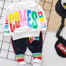 BAESD Boys Typography Printed T-shirt with Joggers-image-64