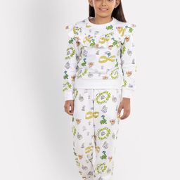Growing Tree Girls Printed Organic Cotton T-shirt with Pyjamas-image-66