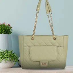 MINI WESST Textured Structured Shoulder Bag With Quilted image 4