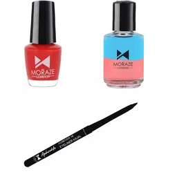 Moraze Set of 3 Nail Polish + Kajal & Nail Polish Remover-12