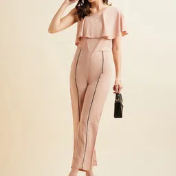 PANIT One Shoulder Basic Jumpsuit With Ruffles-13