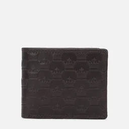 Louis Philippe Men Brown Textured Leather Two Fold Wallet with SD Card Holder-15