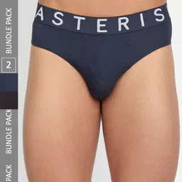 Asterisk Men Pack Of 2 Basic Briefs MBR-CBK&PBL-XS-04-50
