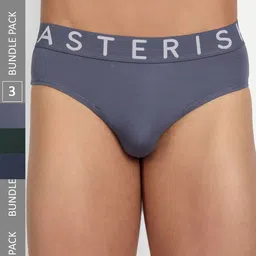 Asterisk Men Pack Of 3 Basic Briefs MBR-PBL&FGN&SBL-XS-04-46