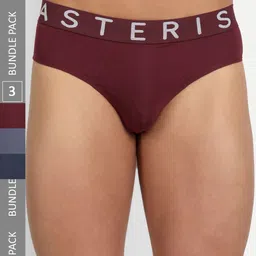 Asterisk Men Pack Of 3 Snug Fit Basic Briefs MBR-PBL&BUR&SBL-XS-04-picture-57