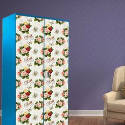 WallDaddy White & Green Floral Printed Paper Wardrobe Sticker-picture-32