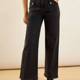 SASSAFRAS Women Straight Fit High-Rise Clean Look Acid Wash Stretchable Jeans-image-95