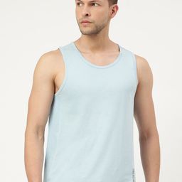 FREECULTR Men Turquoise Blue Solid Bamboo Cotton Gym Vests-image-90