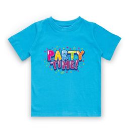 KAVEE Boys Blue Typography Printed Bio Finish Cotton T-shirt-image-24