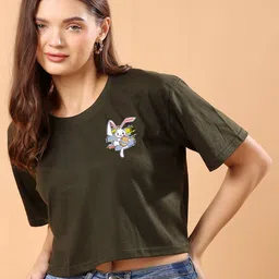 SWIFTLY Women Printed Bio Finish T-shirt-image-5