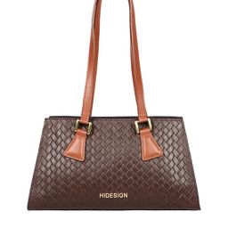 Hidesign Brown Textured Leather Structured Shoulder Bag with Tasselled Detail-8