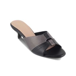 Tresmode Siko Textured Kitten Heel Mules-34