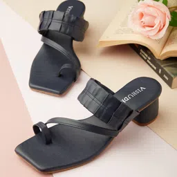 Vishudh Black Block Heels-image-89