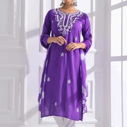 Anouk Women Floral Embroidered Regular Thread Work Kurta with Trousers & With Dupatta-picture-25