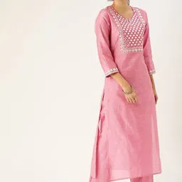Varanga Yoke Design Mirror Work Kurta with Trousers-picture-41