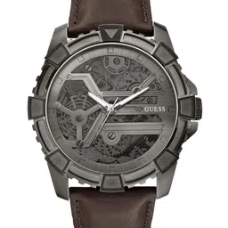 GUESS Men Leather Analogue Watch U0274G1M-84