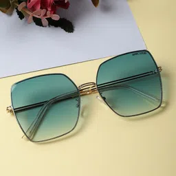 MARC LOUIS Unisex Square Sunglasses with UV Protected Lens B85-38(1) GOLDEN GREEN SG-21