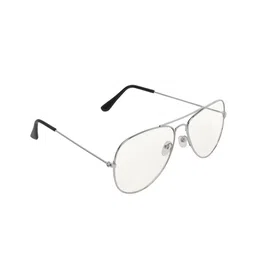 GARTH Unisex Clear Lens & Silver-Toned Aviator Sunglasses with UV Protected Lens-17
