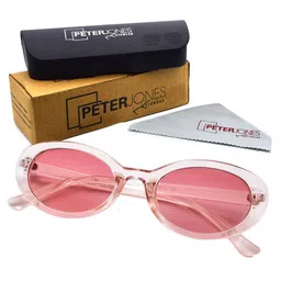 Peter Jones Eyewear Oval Sunglasses with UV Protected Lens 13026TPK_S-Pink-55