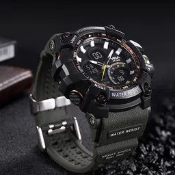V2A Men Embellished Dial & Bracelet Style Straps Analogue Watch V2A-JF-1614-Green-34