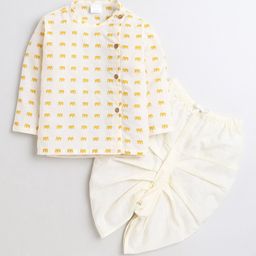 Polka Tots Infants Kids Ethnic Motifs Printed Angrakha Kurta with Dhoti Pants-51