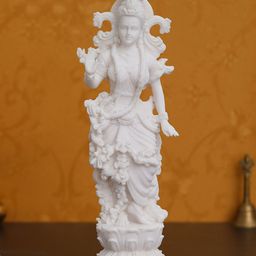 eCraftIndia White Solid Radha Statue Showpiece-image-10