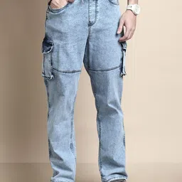 Chennis Men Straight Fit Mildly Distressed Heavy Fade Stretchable Jeans-picture-33