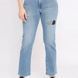 SPYKAR Women Straight Fit Low Distress Light Fade Stretchable Cotton Jeans-image-68