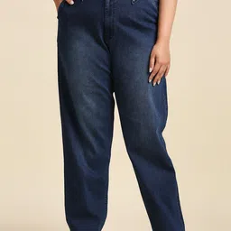 Freeform by High Star Women Plus Size Blue High-Rise Light Fade Stretchable Jeans-image-49