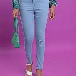 basics by tokyo talkies Tokyo Talkies Women Blue Skinny Fit Light Fade Stretchable Jeans-picture-8