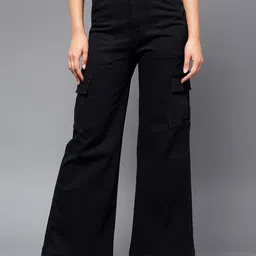 Miss Chase Women Wide Leg High-Rise Mildly Distressed Stretchable Jeans-picture-44