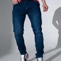 Hubberholme Men Navy Blue Slim Fit Mid-Rise Clean Look Stretchable Jeans-image-40