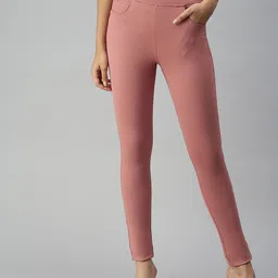 SHOWOFF Women Peach-Coloured Slim Fit High-Rise Stretchable Jeans-image-52