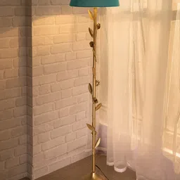 Homesake Blue & Golden-Toned Contemporary Metal Floor Lamp-13