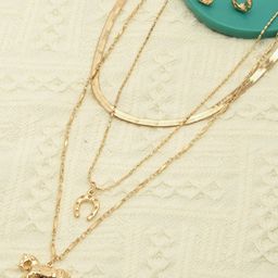 AMI Women Gold-Plated Layered Necklace and Earrings-image-26