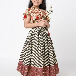 LIL DRAMA Girls Printed Ready to Wear Lehenga & Choli-picture-16
