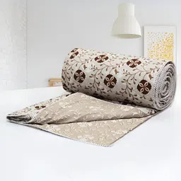Aurave Iris Brown & White Floral Cotton AC Room 150 GSM Reversible Single Bed Dohar-image-69