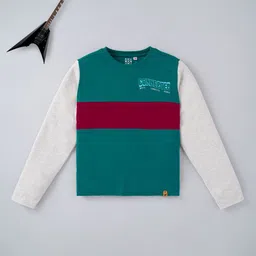 Ed-a-Mamma Boys Green & Red Colourblocked Cotton T-shirt-picture-10