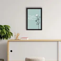 eCraftIndia White & Grey Motivational Quote Printed Framed UV Art Painting-image-96