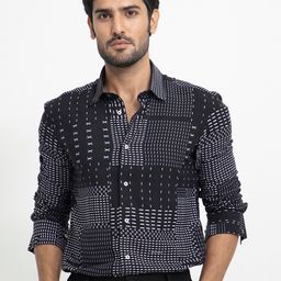 RARE RABBIT Men Comica Conversational Printed Slim Fit Shirt-image-1