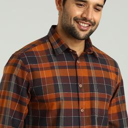 Indian Terrain Tartan Checks Cotton Casual Shirt-image-76