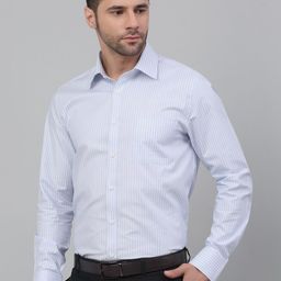 LOUIS STITCH Comfort Fit Vertical Stripes Cotton Formal Shirt-image-71