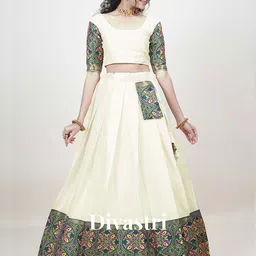 DIVASTRI Woven Designed Semi-Stitched Lehenga & Unstitched Blouse With Dupatta-picture-13