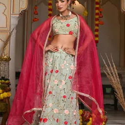 Indi INSIDE Embellished Semi-Stitched Lehenga & Unstitched Blouse With Dupatta-picture-31